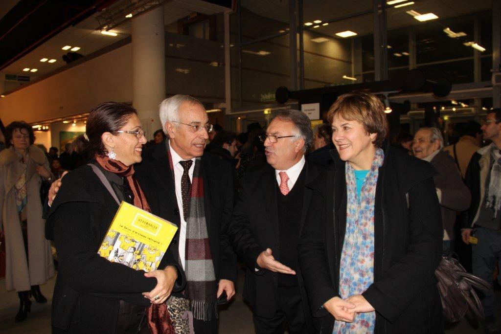 Einat with Ambassador Gal, Mr. Harroch, and the Mayor of Montreuil, Ms. Dominique Voynet